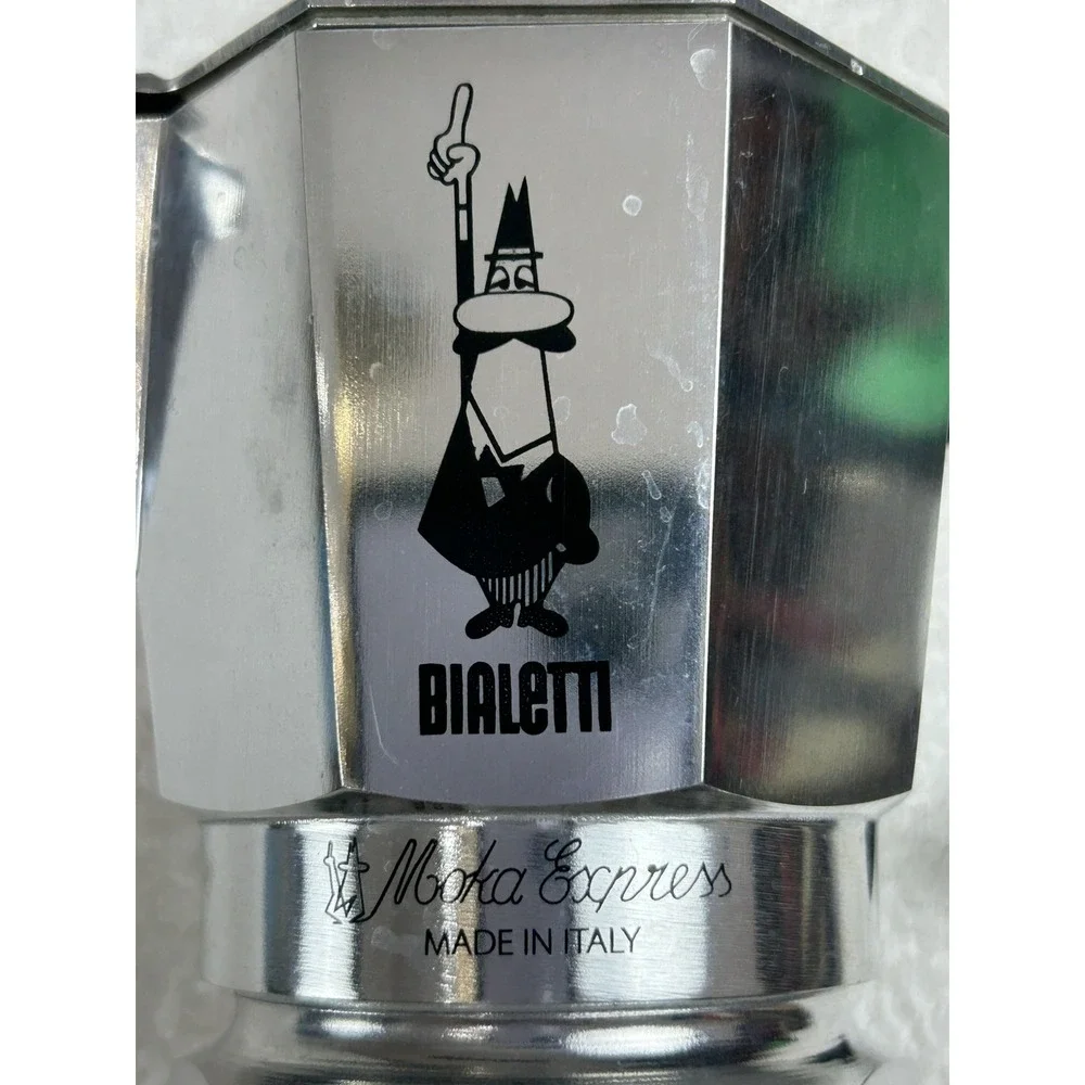 EUC Bialetti Moka Express Cup Espresso Coffee Pot Stovetop Italy Italian, 6 Cup